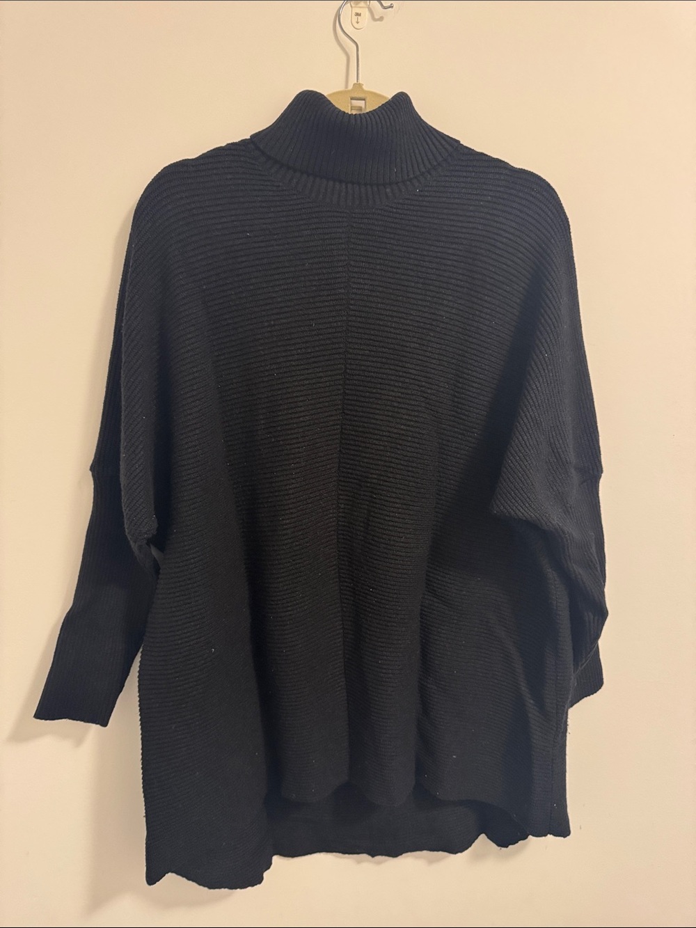 Amazon Black Ribbed Turtleneck Oversized Sweater